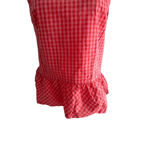 J CREW Gingham Peplum Tie Back Tank Top Size Small - Picture 2 of 7